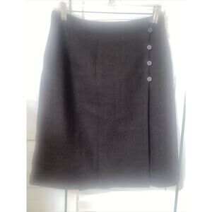 Rodier Women’s Skirt Black A-Line Knee Length Wool Blend Lined Sz 42 Medium